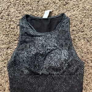 lululemon athletica Black and Gray High-Neck Seamless Tank/ Bra
